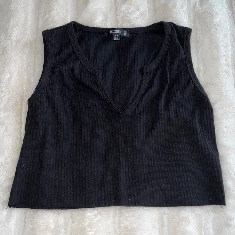 Missguided boxy v-neck tank